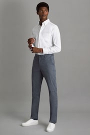 Reiss Airforce Blue Pitch Slim Fit Washed Cotton Blend Chinos - Image 3 of 6