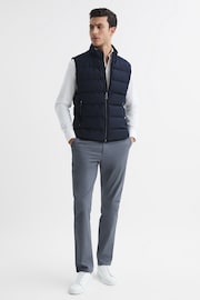 Reiss Airforce Blue Pitch Slim Fit Washed Cotton Blend Chinos - Image 6 of 6