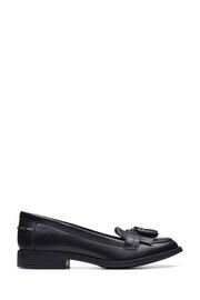 Clarks Black Standard Fit (F) Leather Loafer Shoes - Image 1 of 7