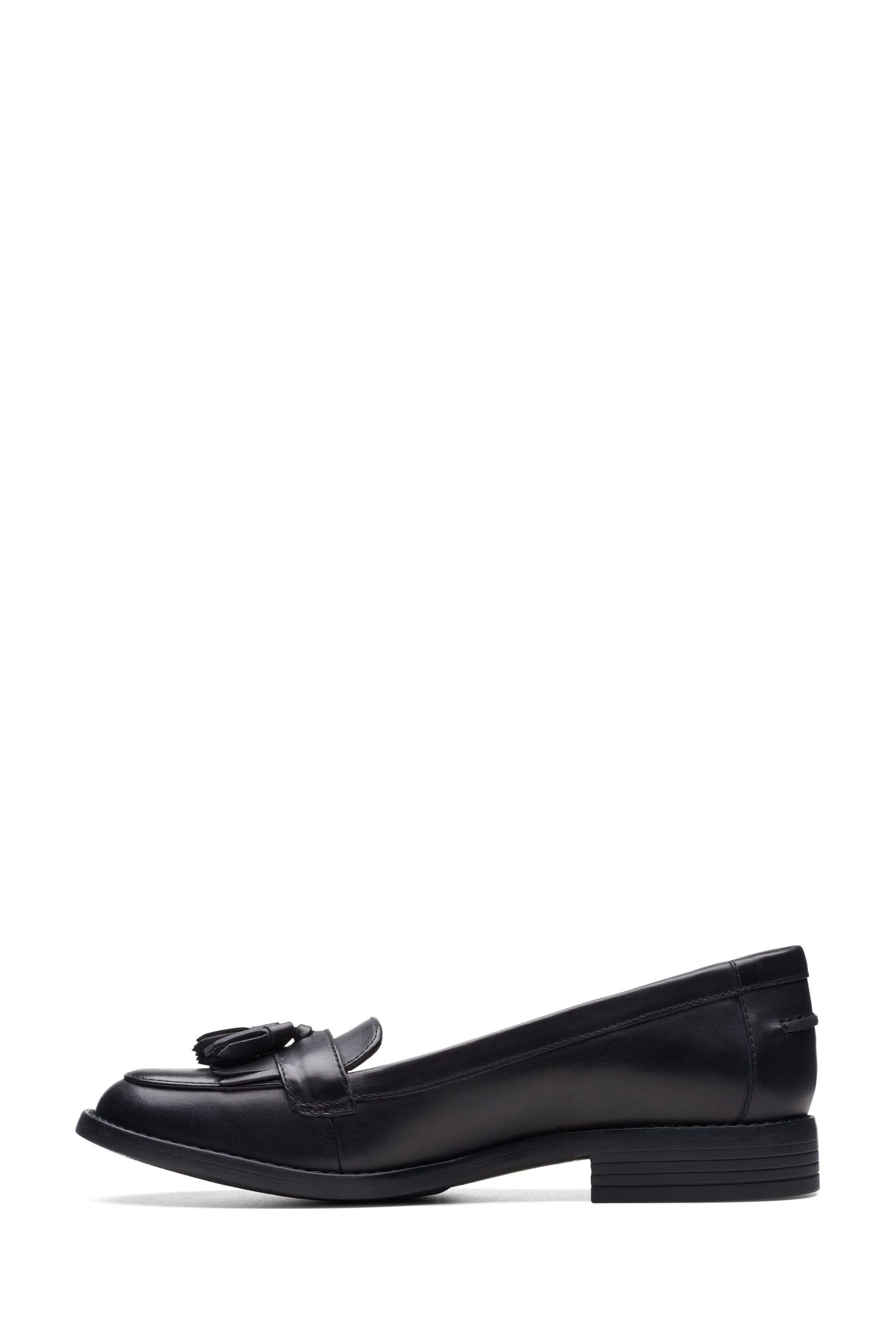 Clarks Black Standard Fit (F) Leather Loafer Shoes - Image 2 of 7
