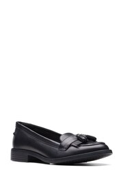 Clarks Black Standard Fit (F) Leather Loafer Shoes - Image 3 of 7