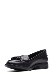 Clarks Black Standard Fit (F) Leather Loafer Shoes - Image 4 of 7