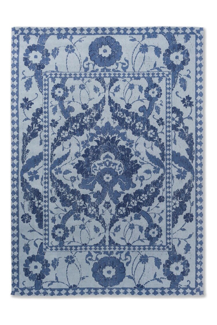 Laura Ashley Blue Newborough 100% Cotton Chenille Rug - Image 2 of 4