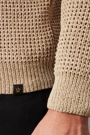 Neutral Zip Neck Regular Chenille Knitted Jumper - Image 6 of 9