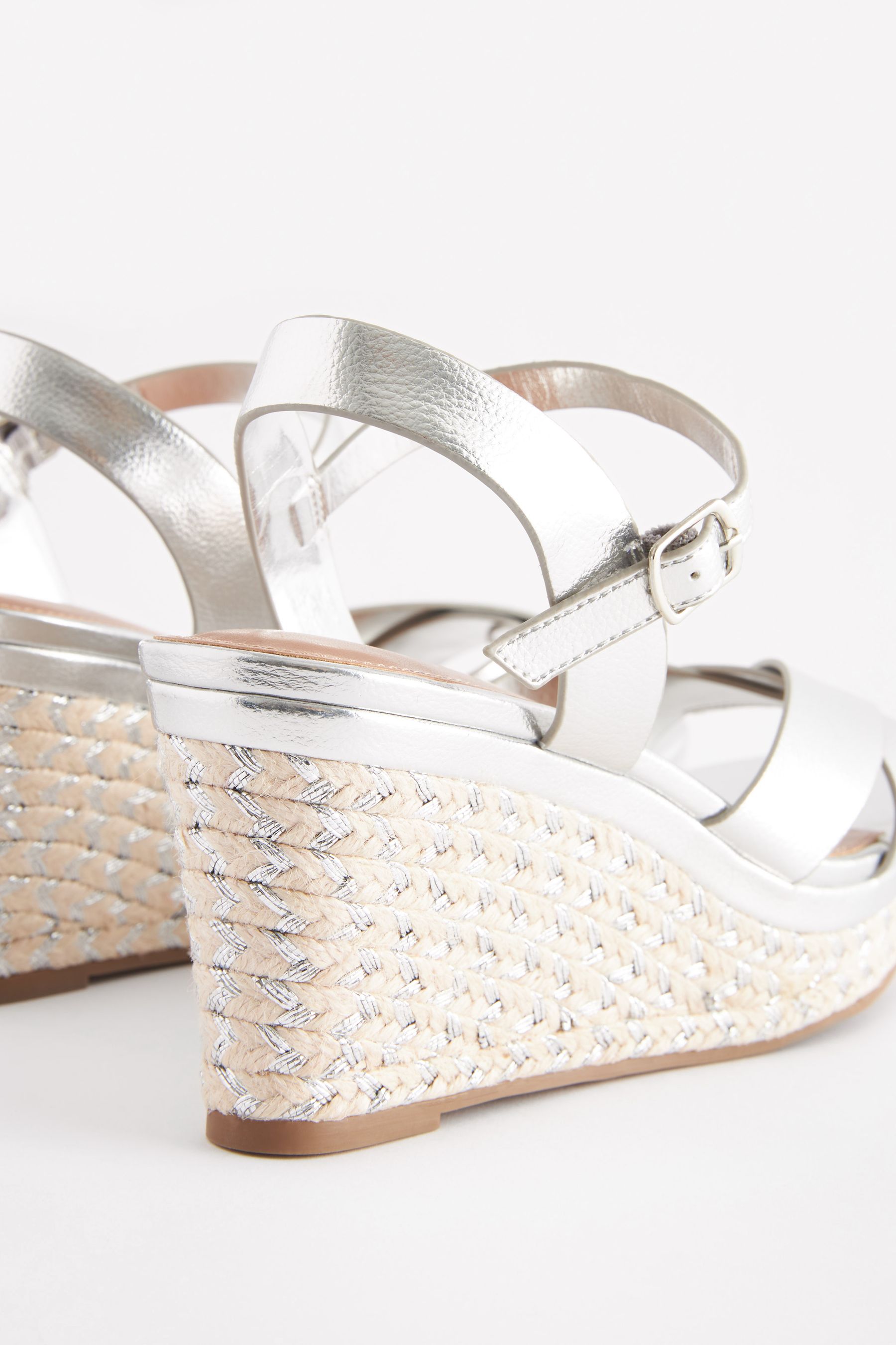 Silver open toe wedges sale
