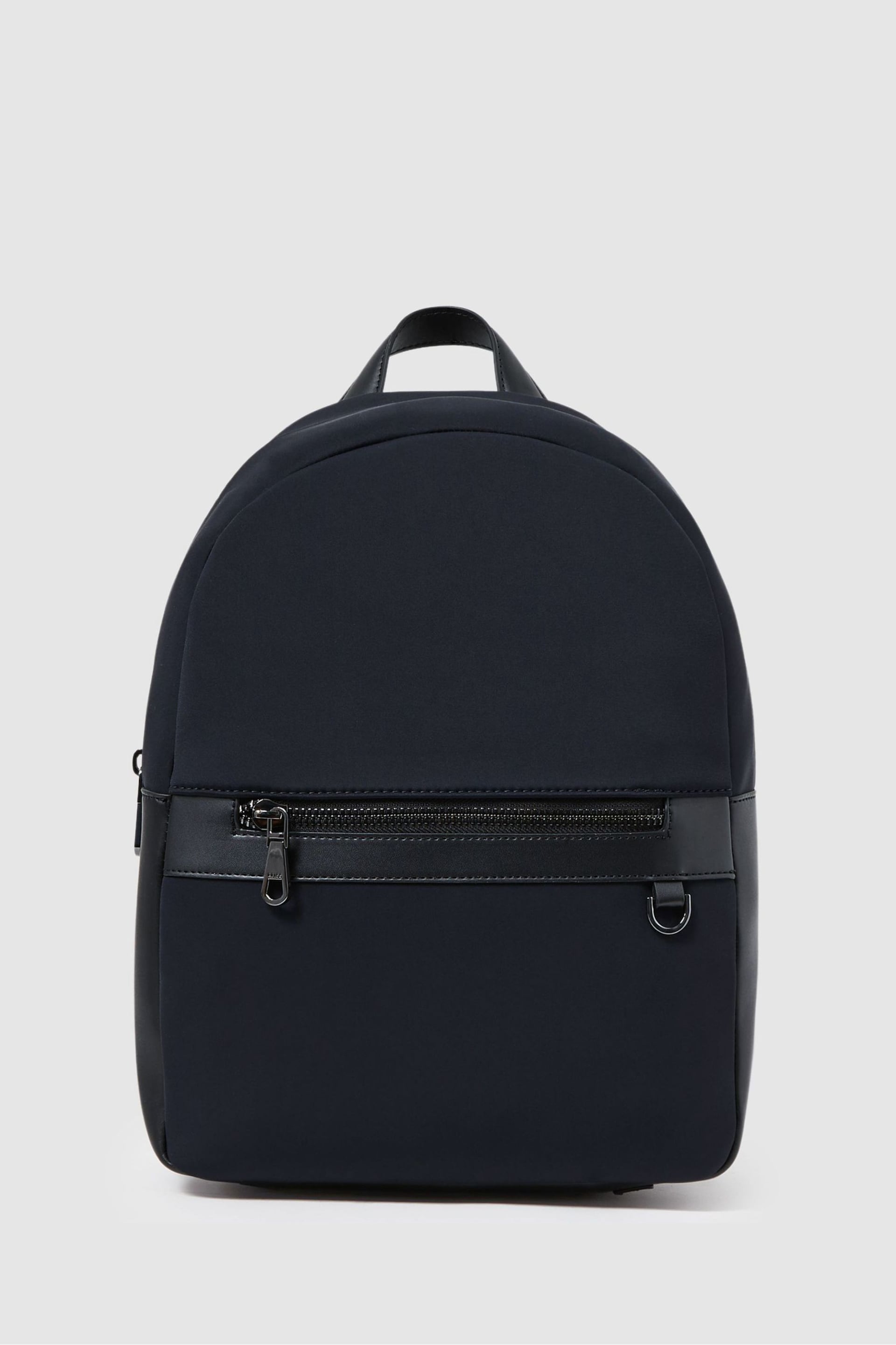 Reiss Dark Navy Drew Neoprene Zipped Backpack - Image 1 of 5