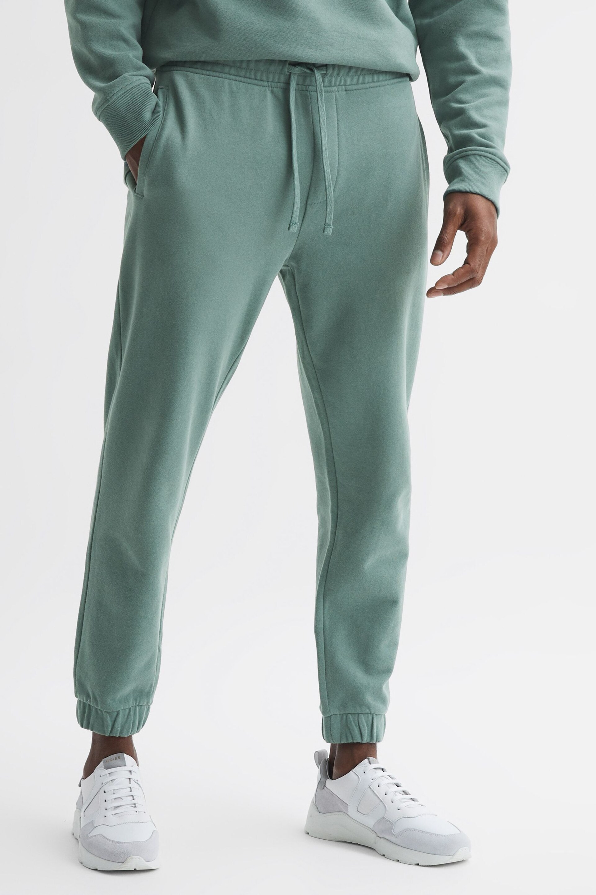 Reiss Fern Green Ali Garment Dye Joggers - Image 1 of 6