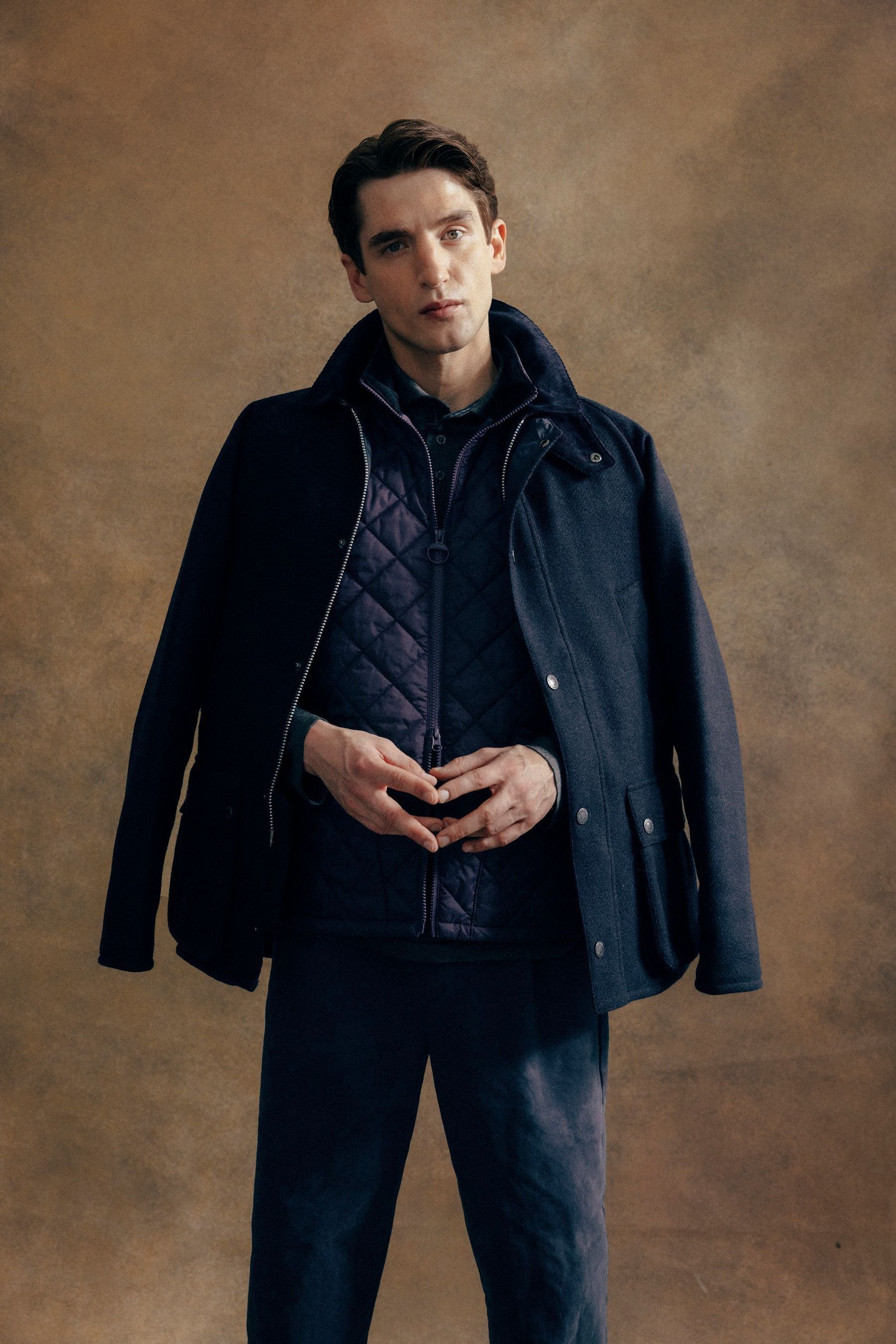 Buy Barbour Navy Bedale Wool Jacket from Next Luxembourg