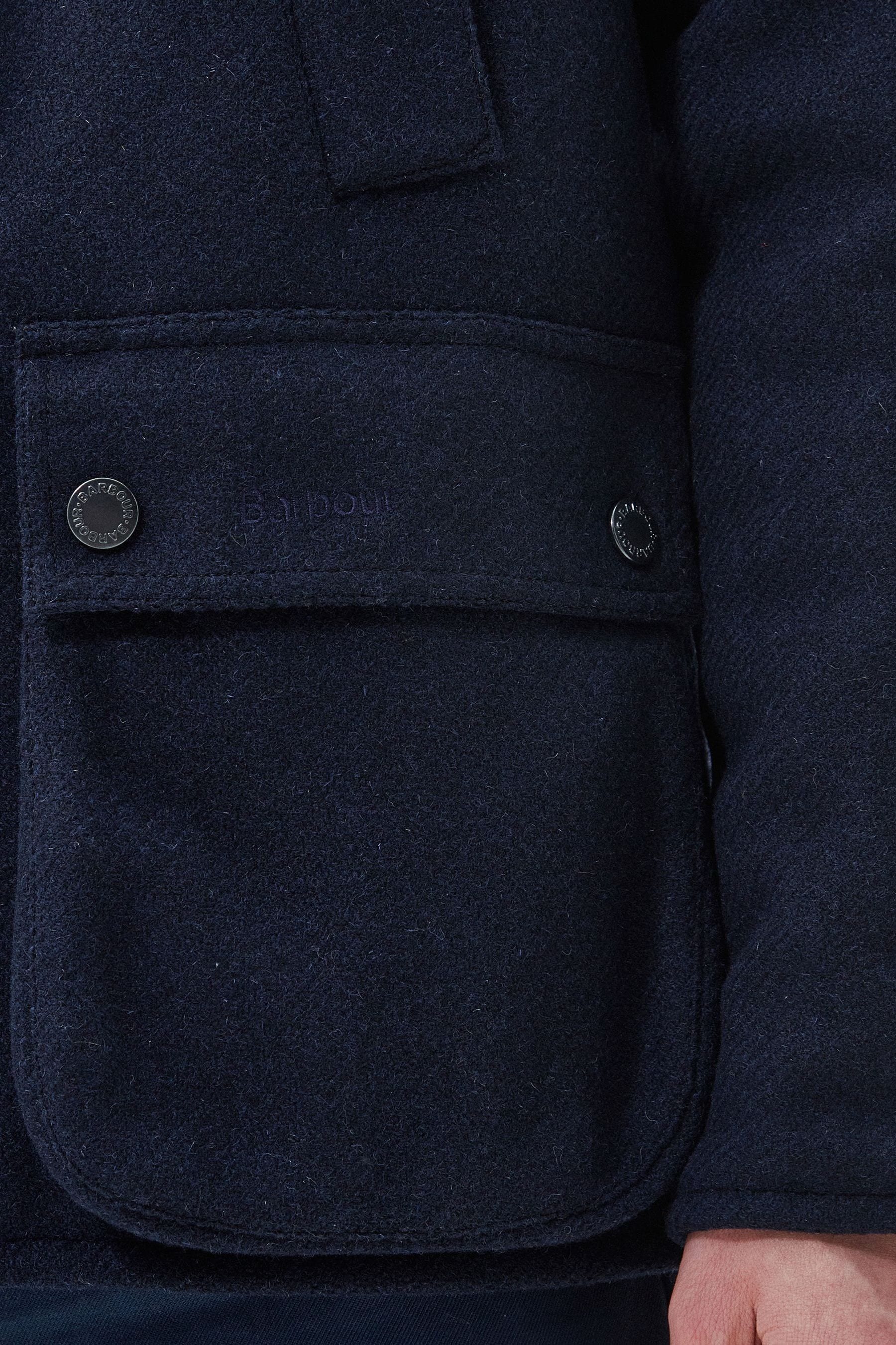 Barbour wool coat mens navy sales