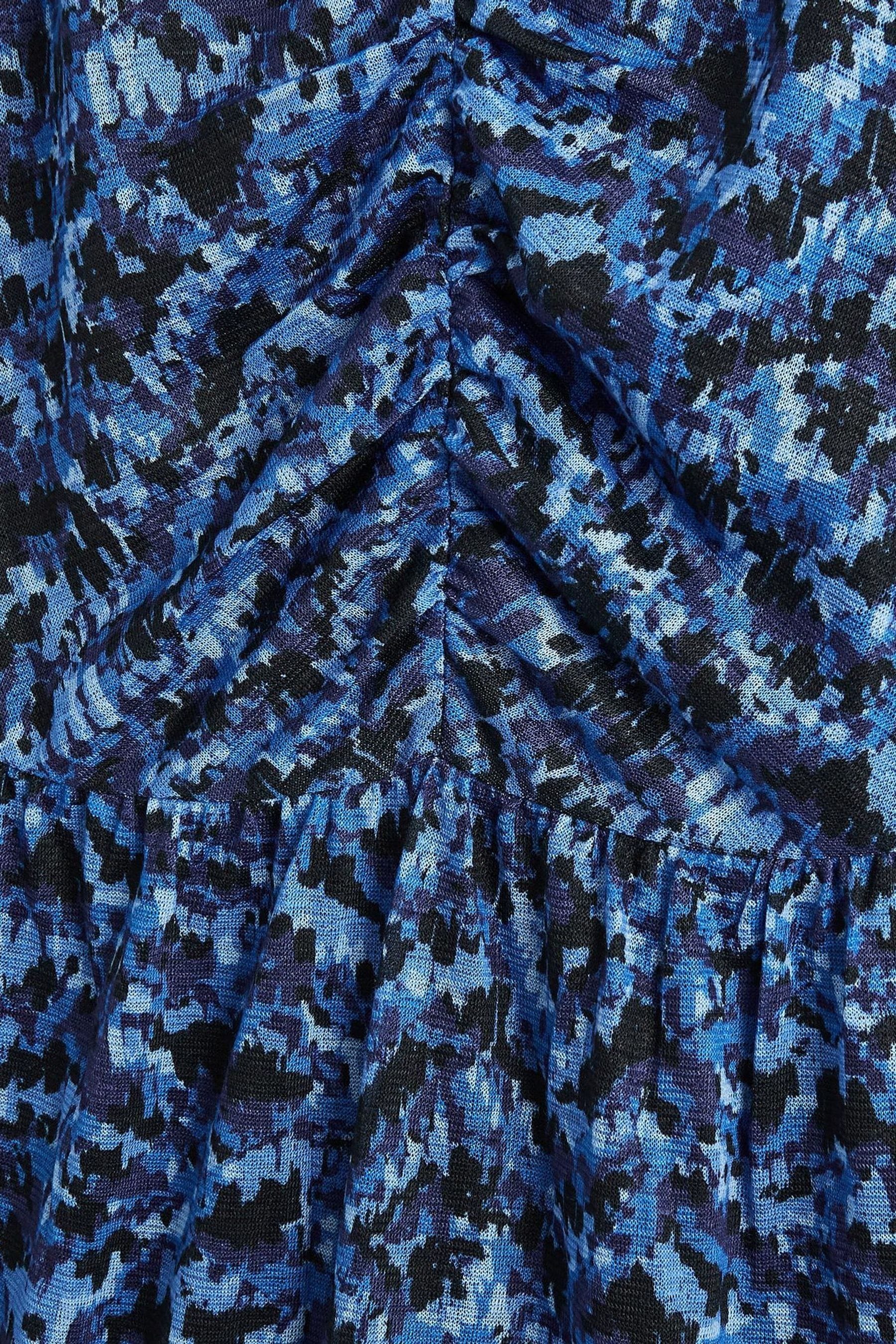 Buy Oliver Bonas Blue Brush Mark Print Mesh Midi Dress from Next Luxembourg