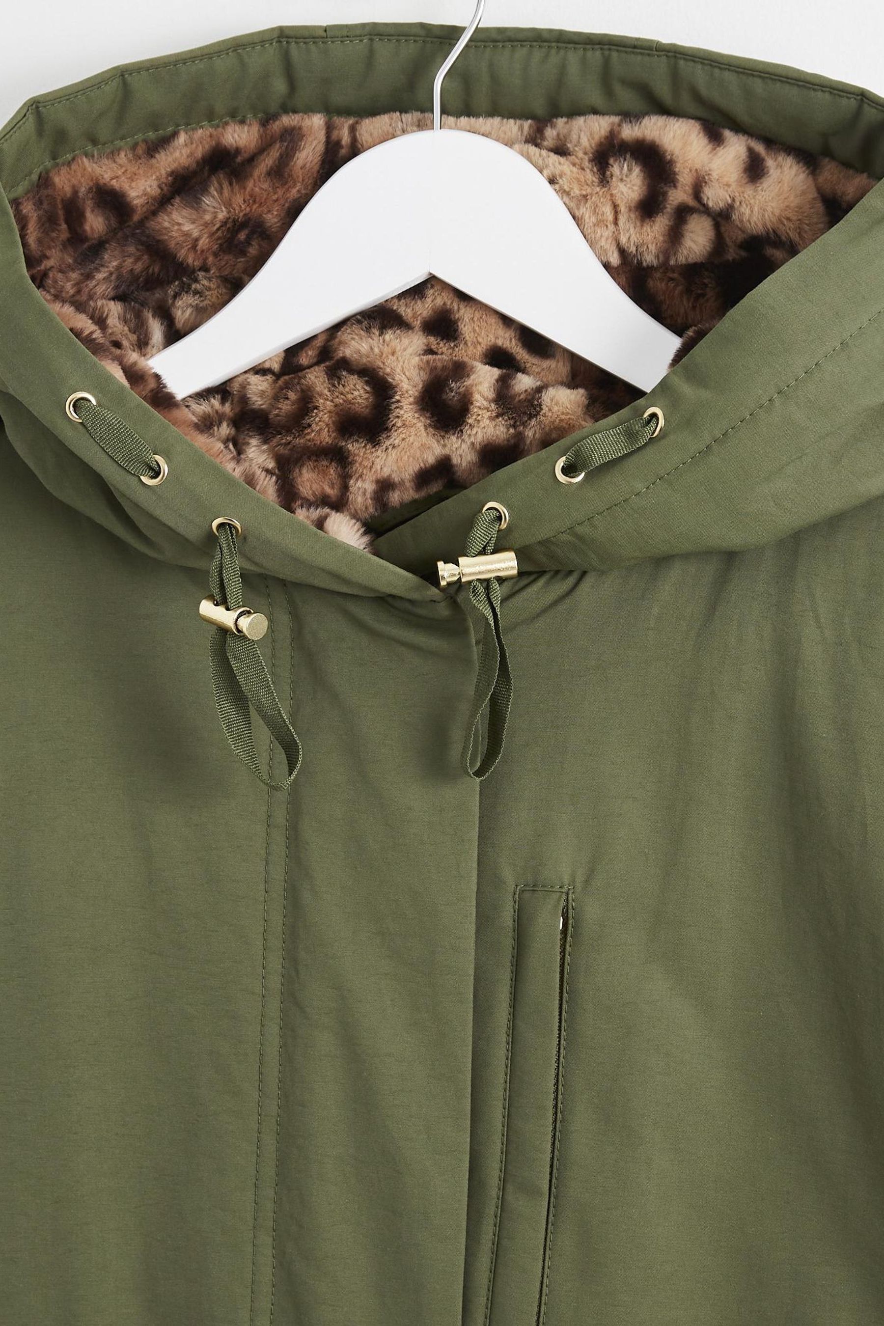 Leopard lined parka hot sale