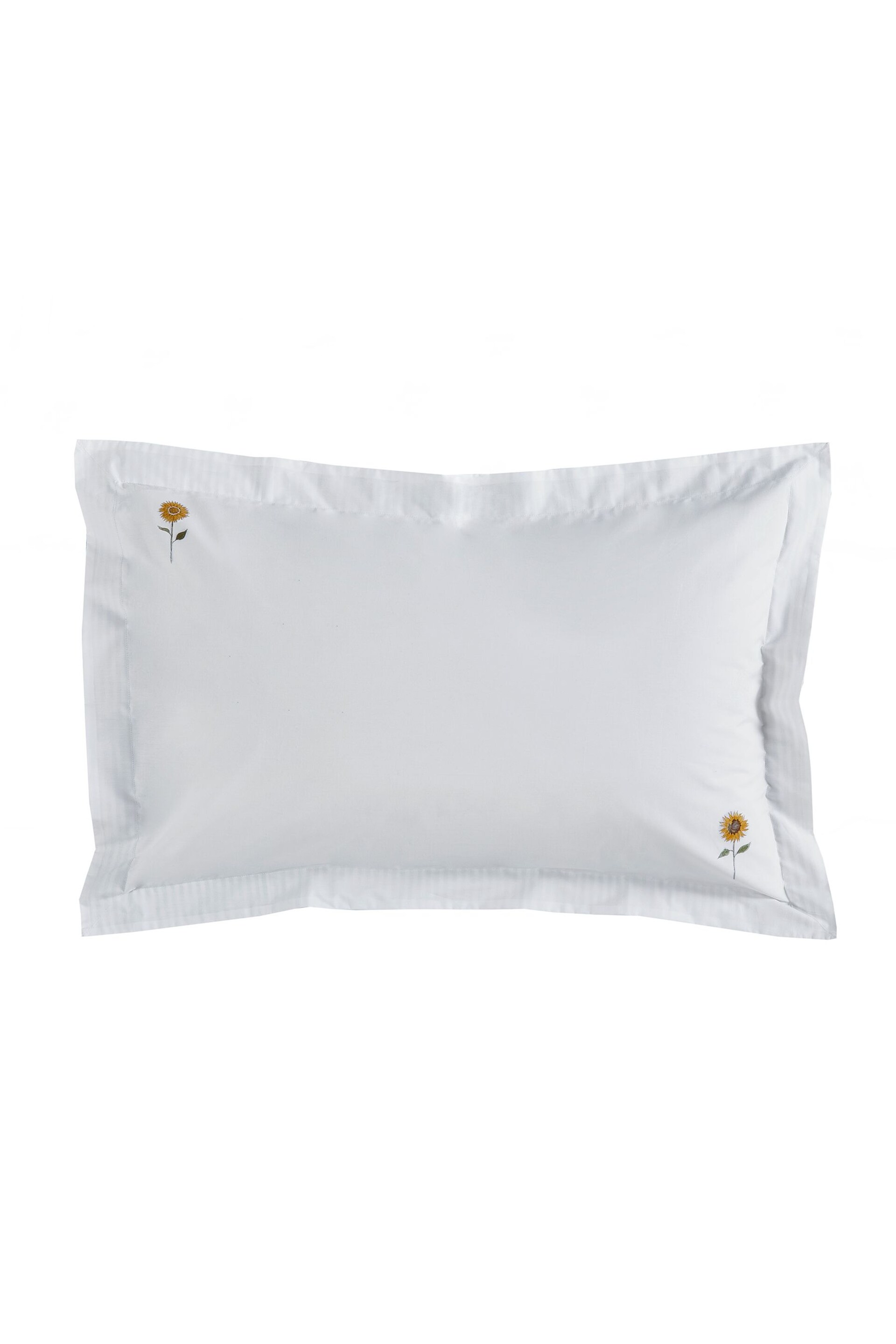 Sophie Allport Set of 2 White Sunflowers Pillowcases - Image 2 of 3