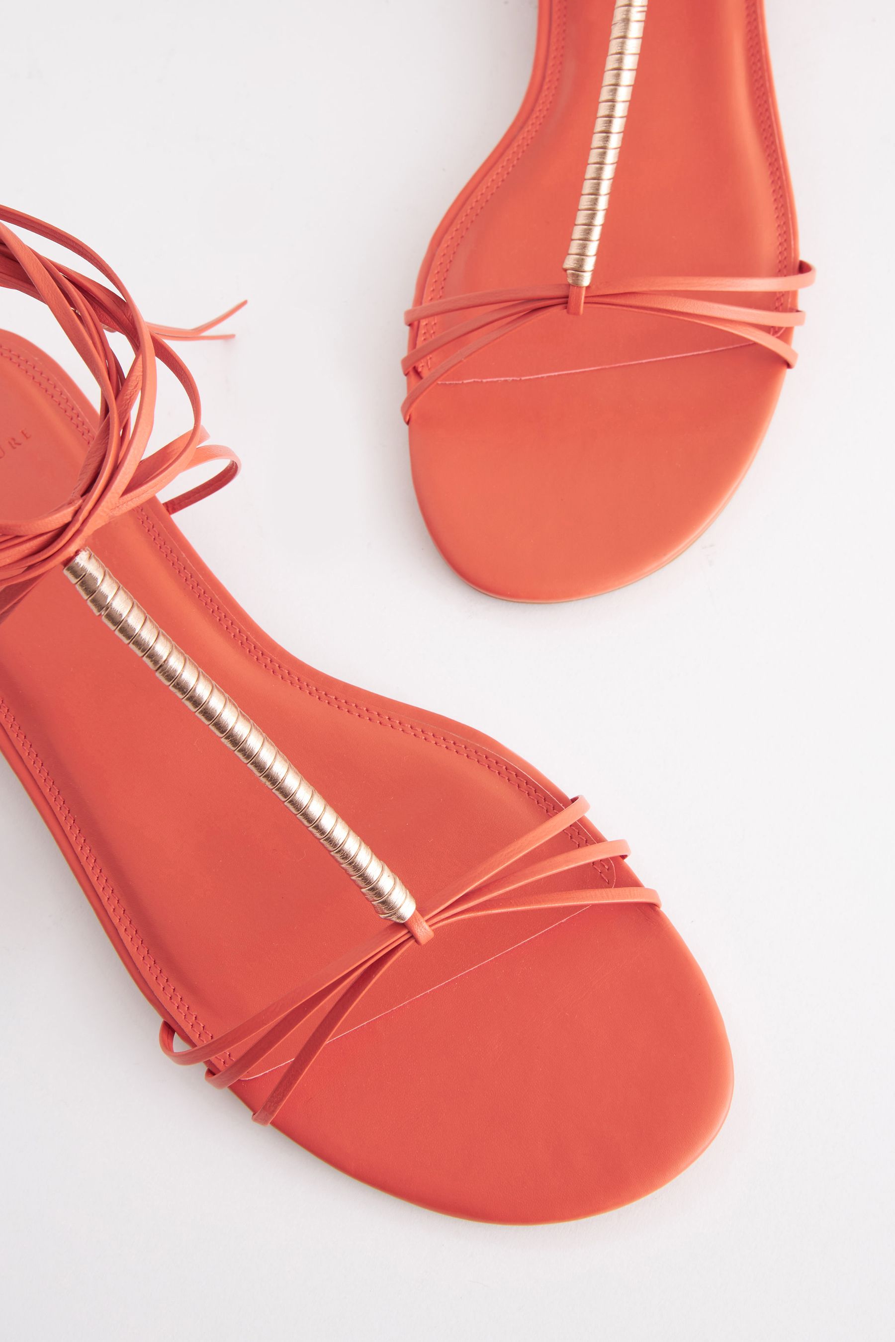 Red flat strappy sandals online