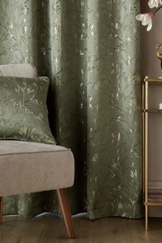 Ashley Wilde Green Hertford Pencil Pleat Curtains - Image 2 of 2