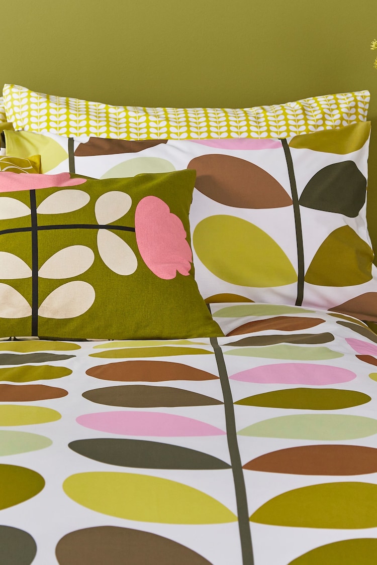 Orla Kiely Green Multi Stem 100% Cotton Duvet Cover and Pillowcase Set - Image 2 of 4