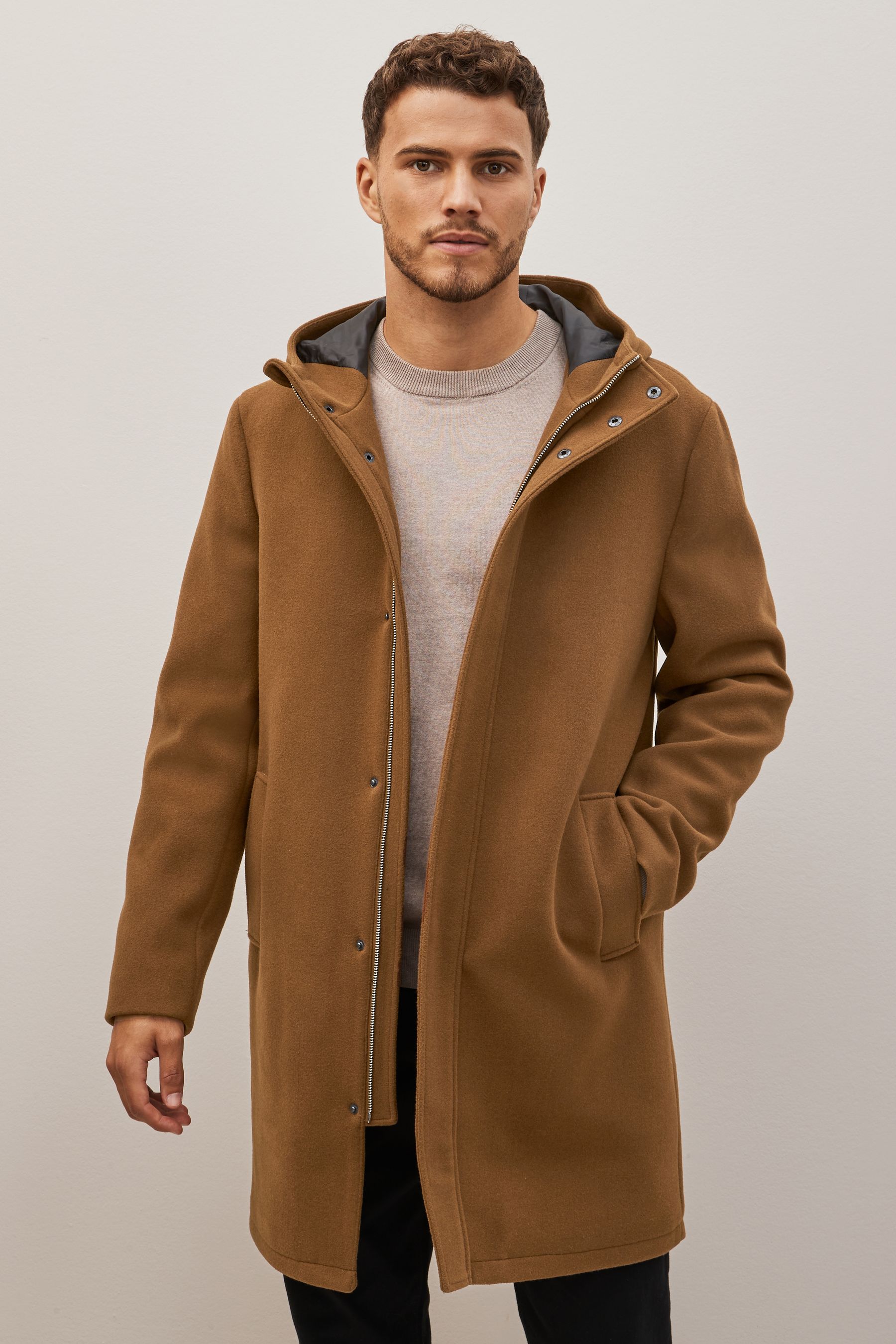 Modern hooded coat top
