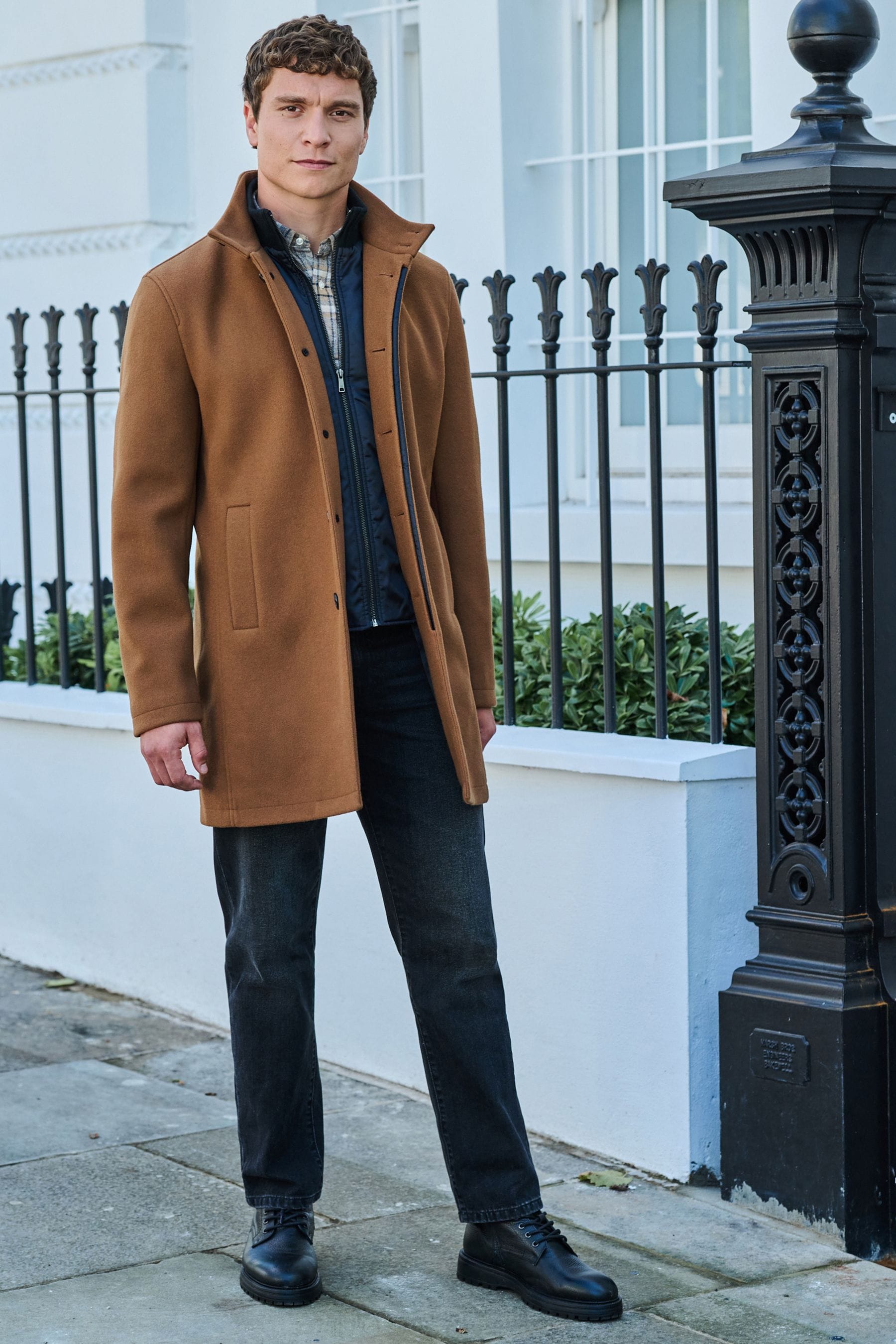 Next mens funnel neck coat shop