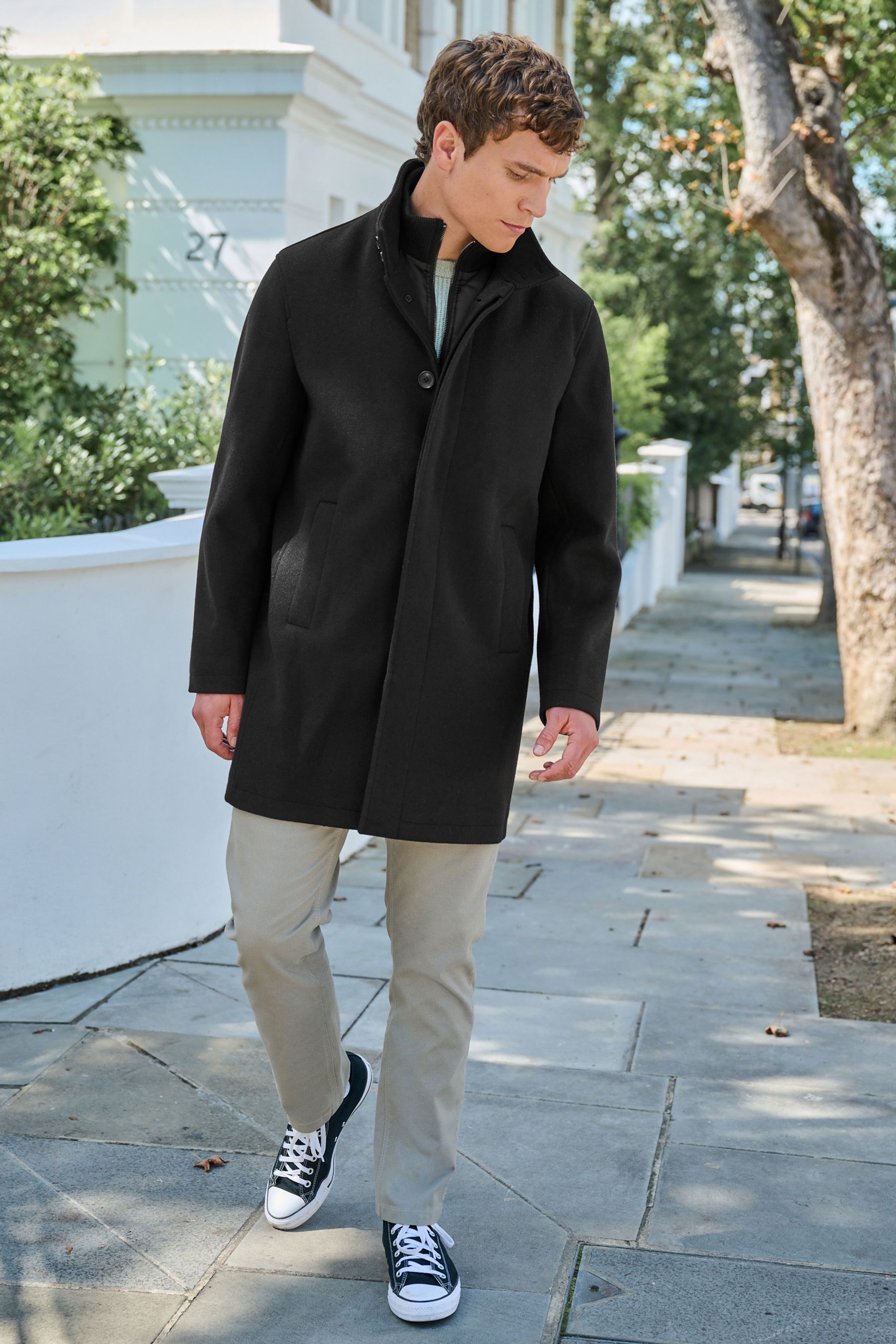 Next funnel neck coat deals