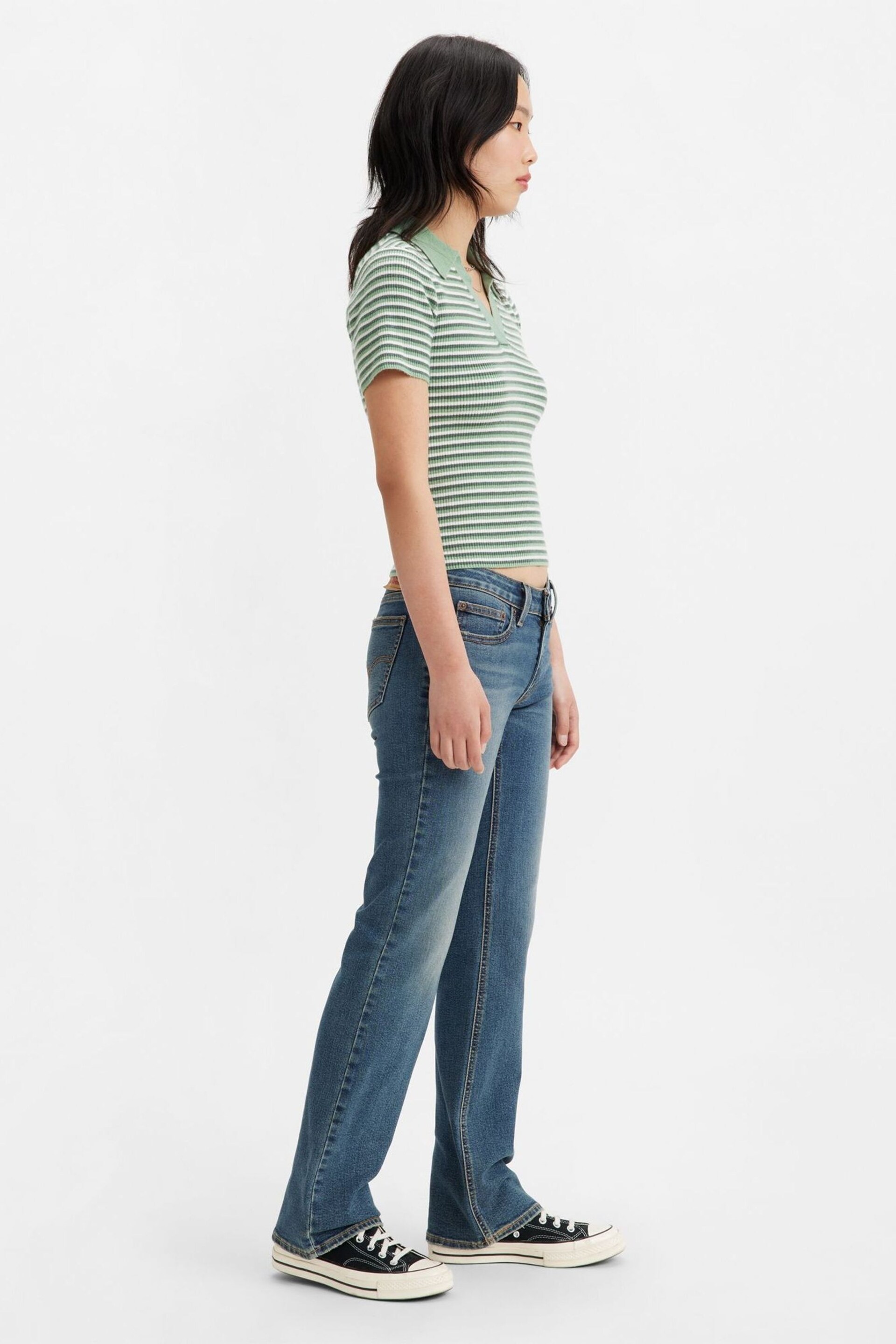 Levi's® Dark Blue Super Low Bootcut Jeans - Image 3 of 4