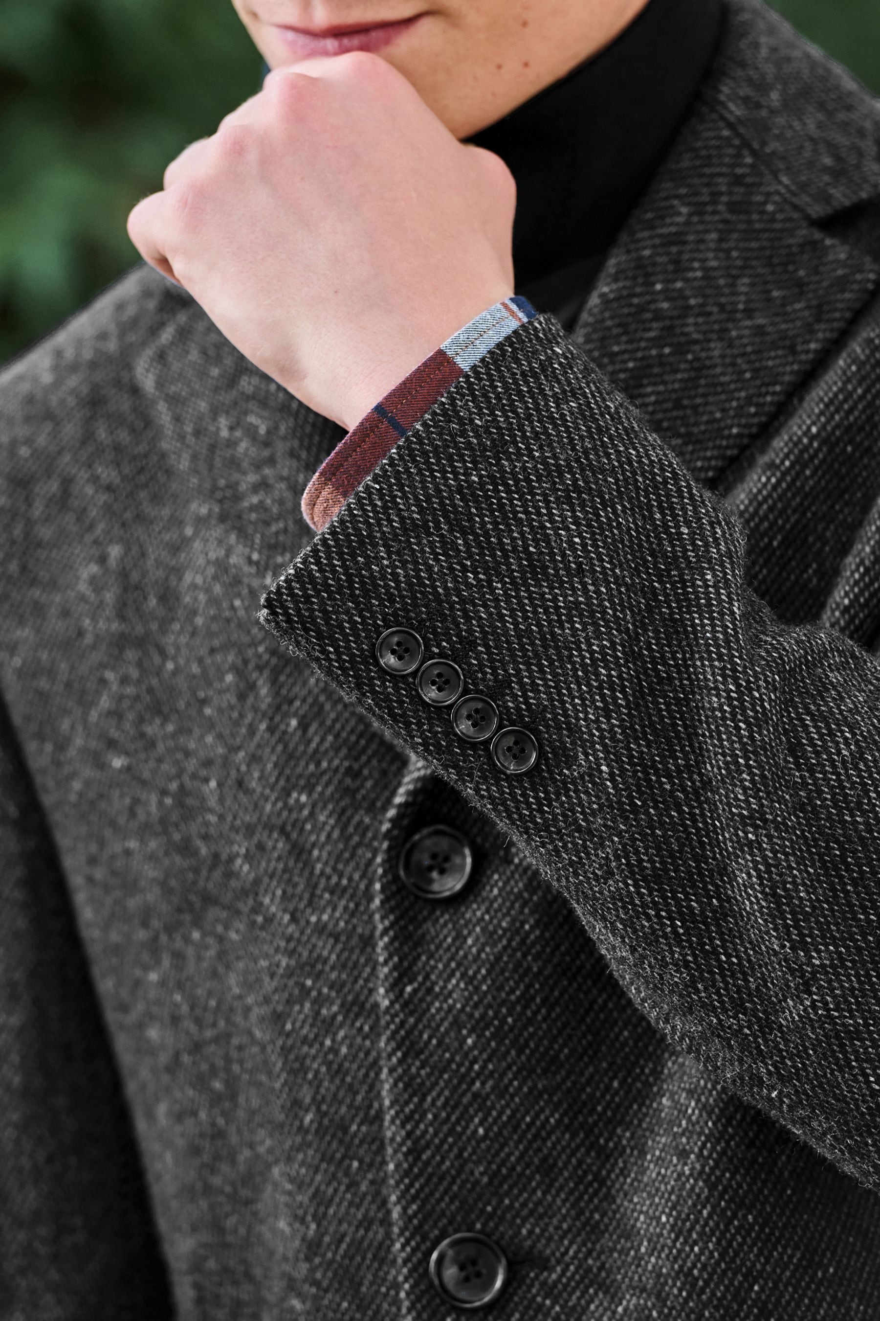 Charcoal wool rich double breasted jacket deals