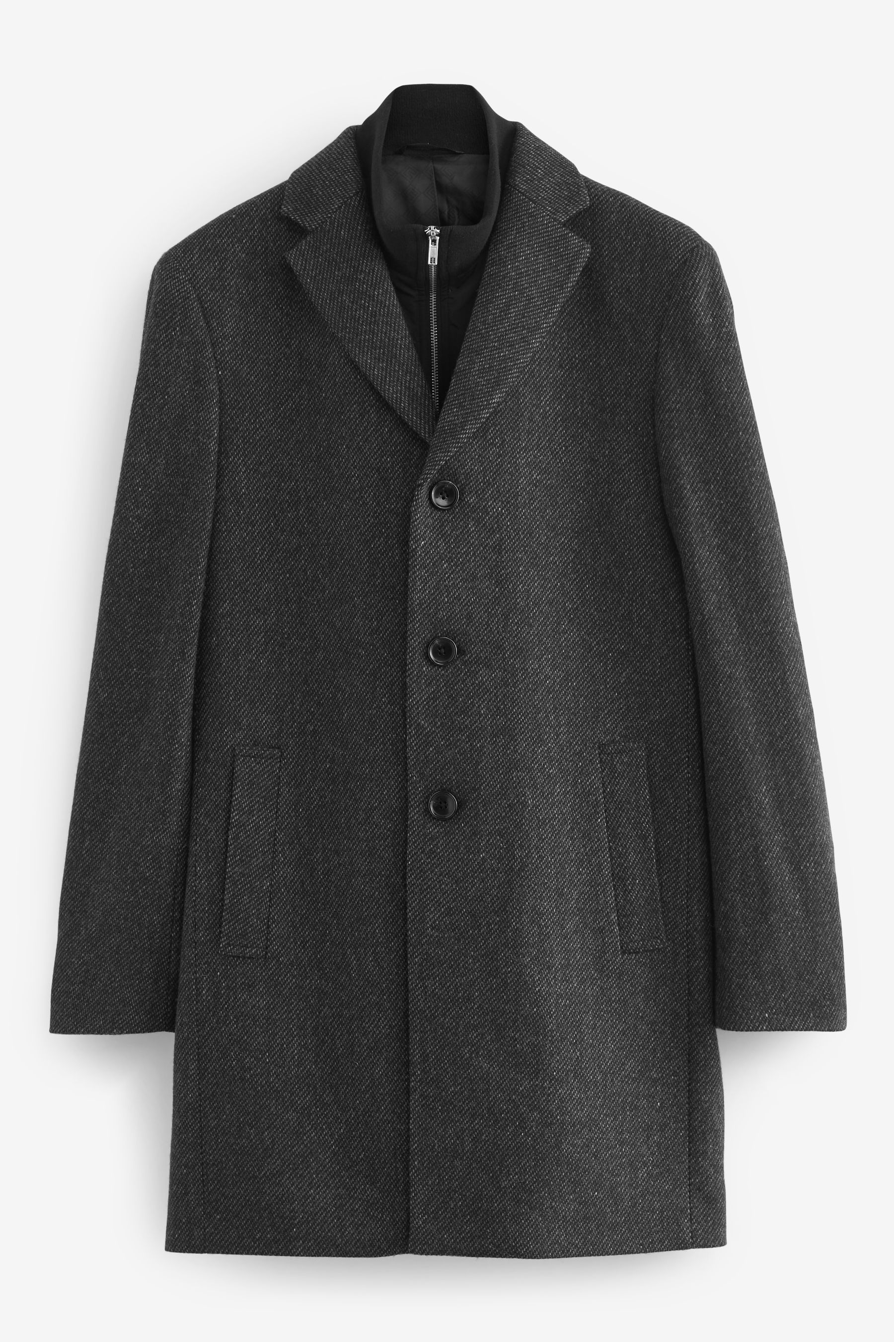 Buy Charcoal Grey Signature Wool Rich Textured Epsom Overcoat from the Next UK online shop
