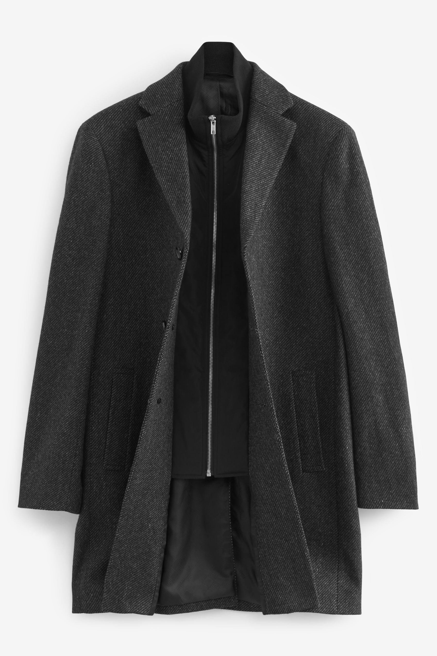 Grey epsom coat top
