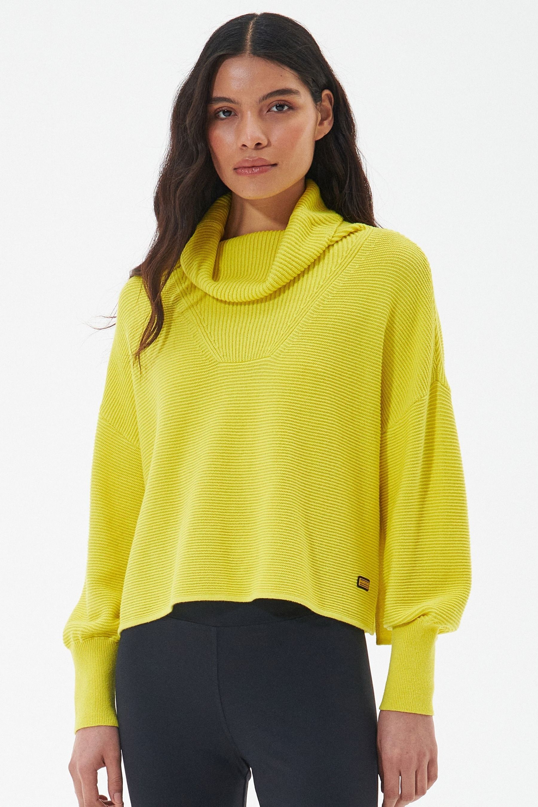 Buy Barbour International Yellow Parade Cropped Knitted Jumper from Next Ireland