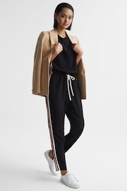 Reiss Black Tyla Side Stripe Jumpsuit - Image 6 of 6