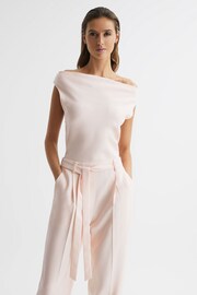 Reiss Nude Maple Petite Off-The-Shoulder Jumpsuit - Image 1 of 6
