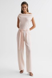 Reiss Nude Maple Petite Off-The-Shoulder Jumpsuit - Image 3 of 6