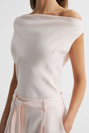 Reiss Nude Maple Petite Off-The-Shoulder Jumpsuit - Image 4 of 6