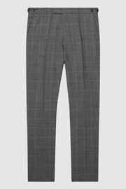 Reiss Grey Newbury Slim Fit Checked Trousers - Image 2 of 7