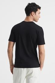 Reiss Black Dayton Cotton V-Neck T-Shirt - Image 5 of 6