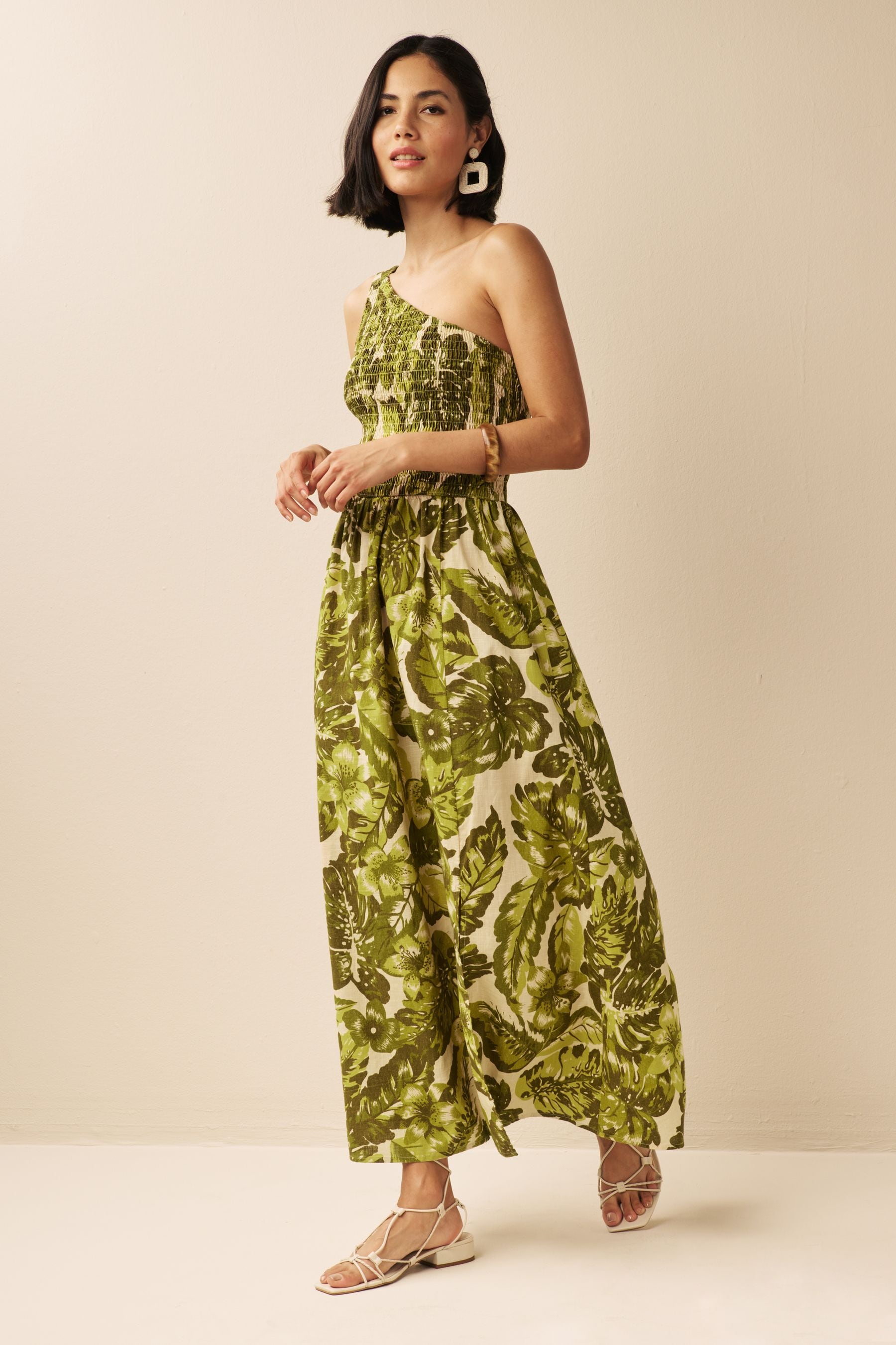 Buy Green One Shoulder Midi Dress from Next Luxembourg