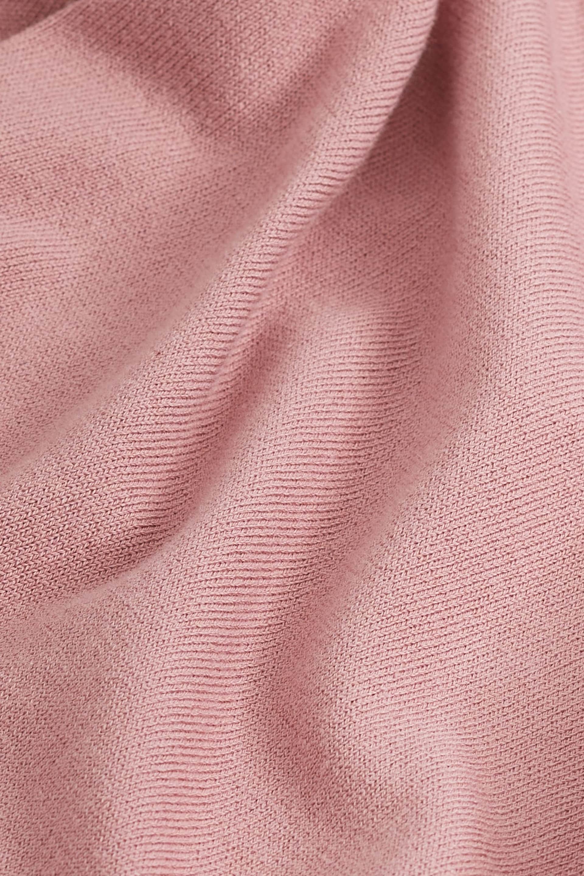 Pink Regular Knitted Long Sleeve Polo Shirt - Image 6 of 6