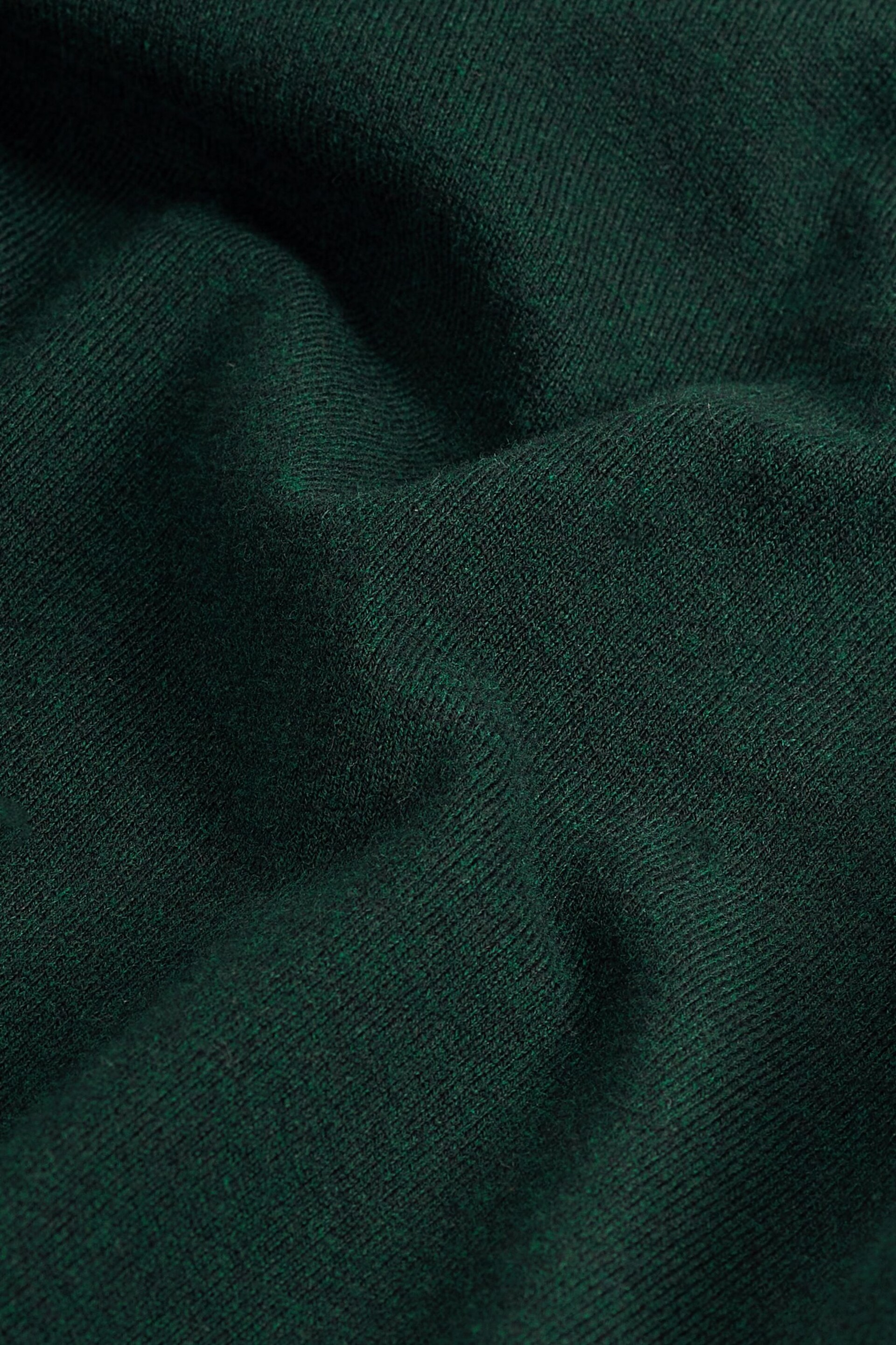 Dark Green Regular Knitted Long Sleeve Polo Shirt - Image 6 of 6