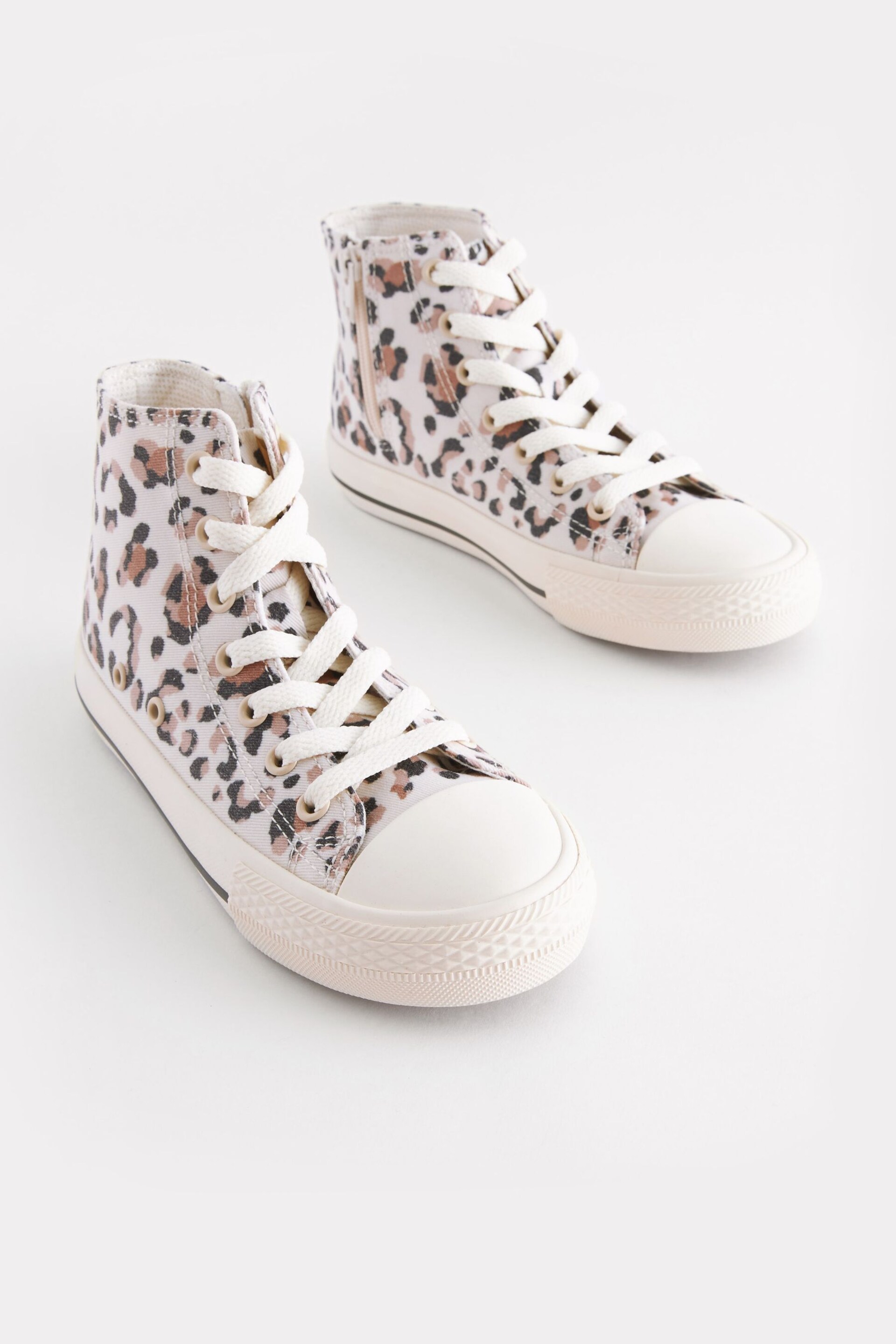Leopard Print Standard Fit (F) Lace-Up High Top Trainers - Image 2 of 6