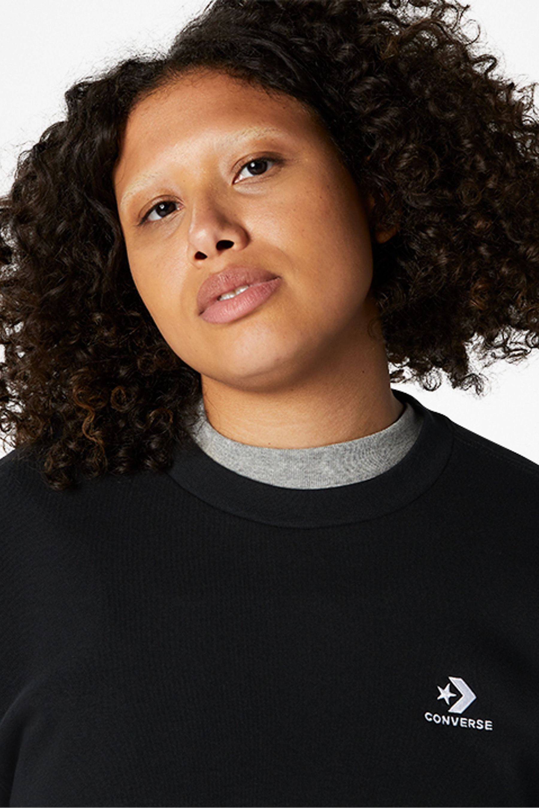 Buy Converse Black Star Chevron Crew Sweatshirt from Next Luxembourg