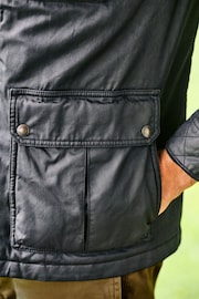 Black Coated Biker Jacket - Image 10 of 11