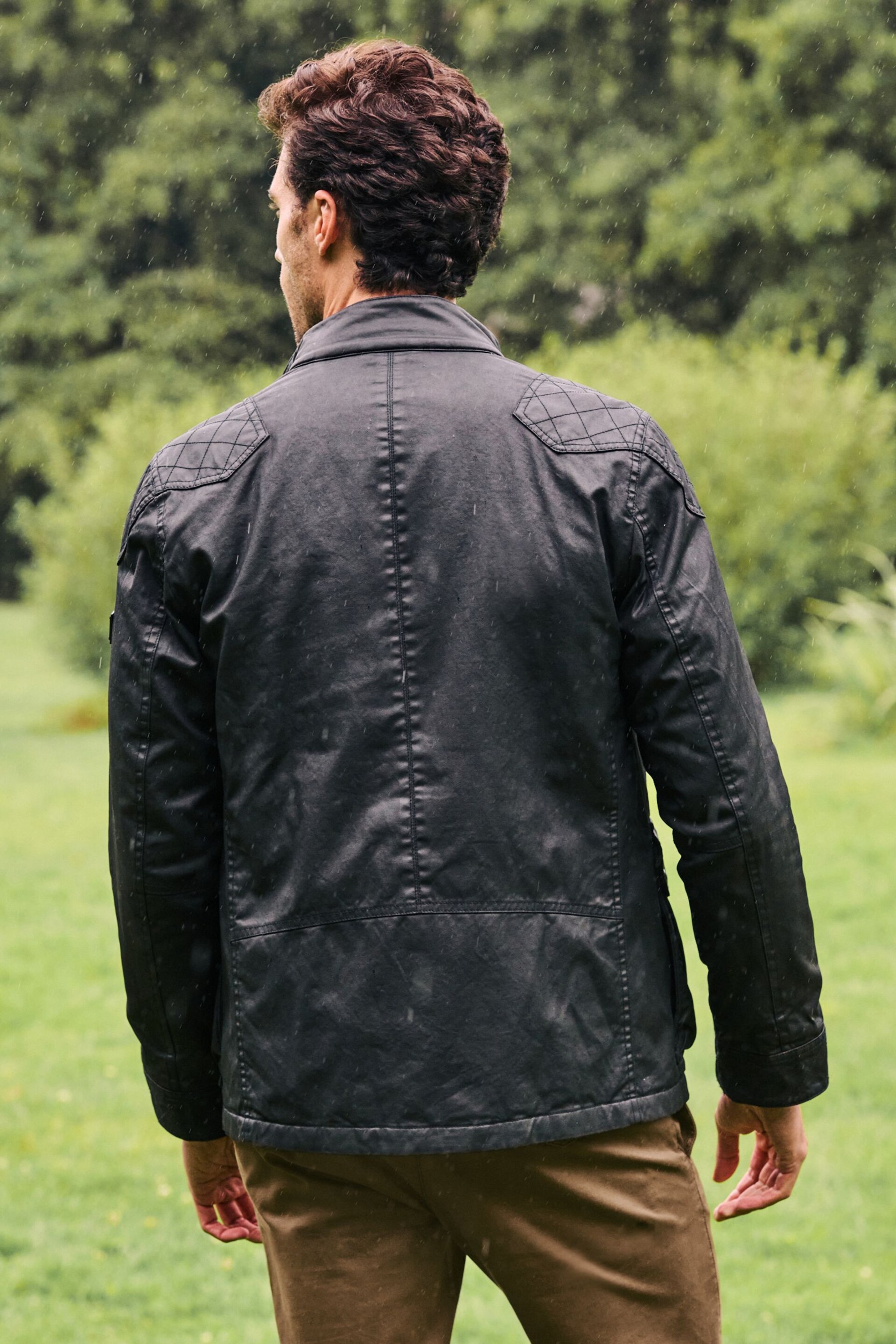 Black Coated Biker Jacket - Image 8 of 11