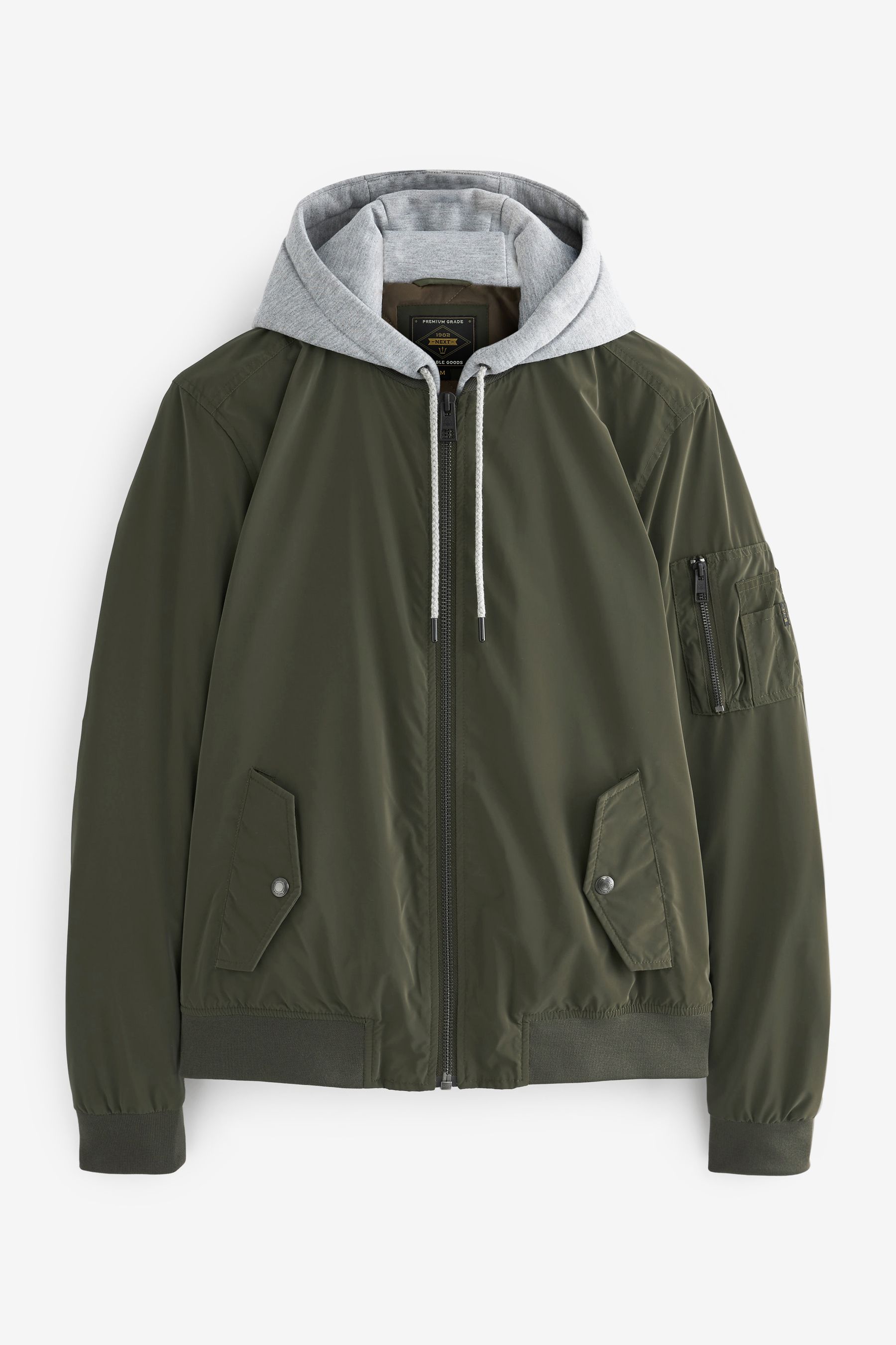 Green bomber jacket with hood deals