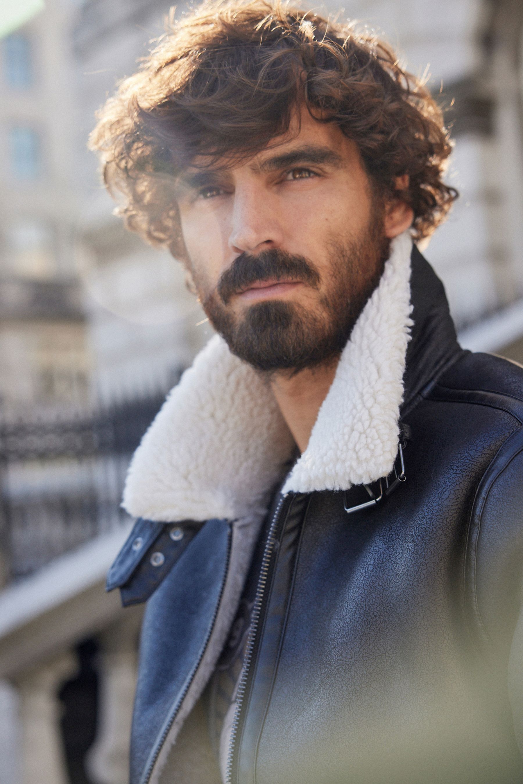 Faux shearling jacket in black new arrivals