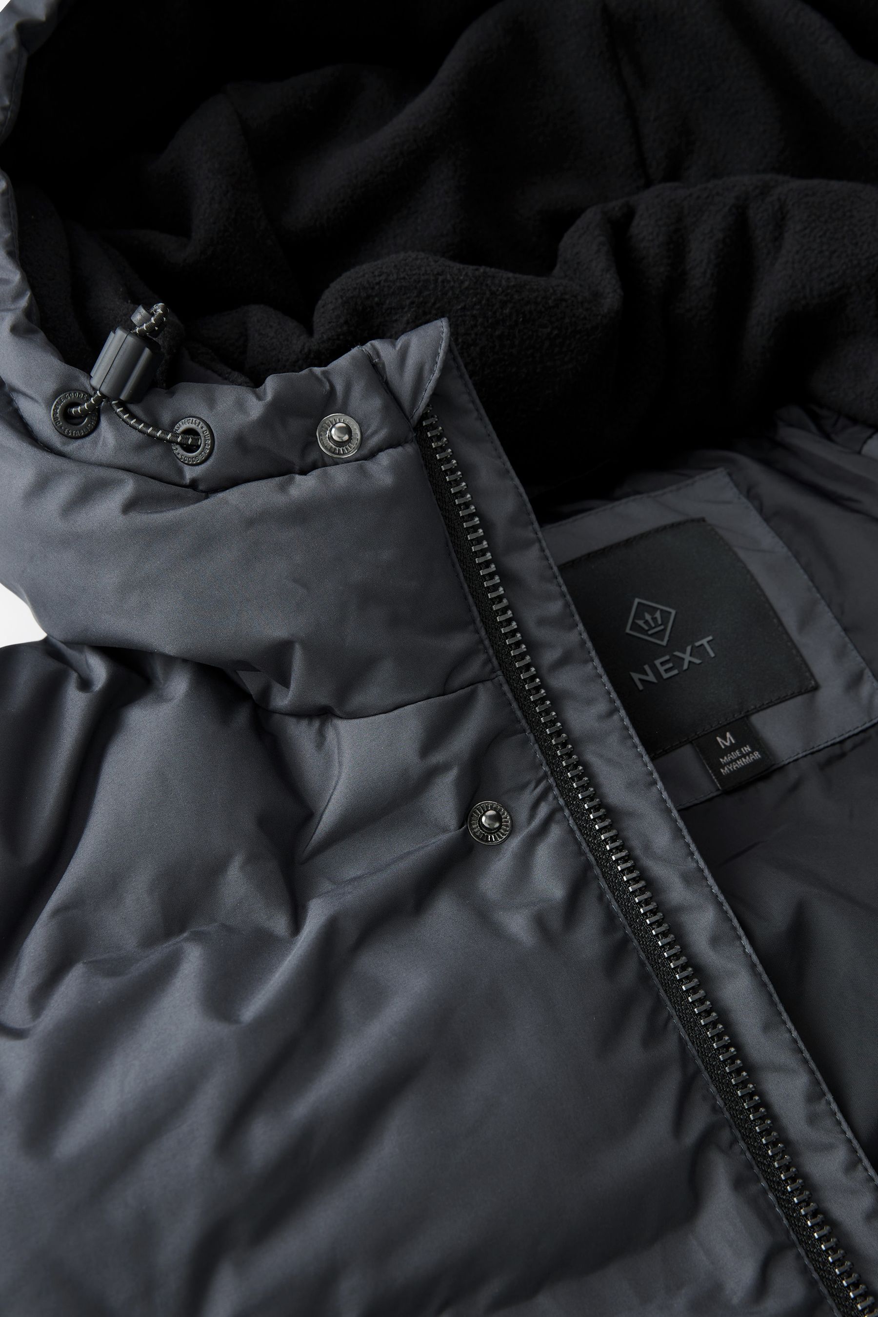 Buy Slate Grey Long Shower Resistant Puffer Coat from Next Luxembourg