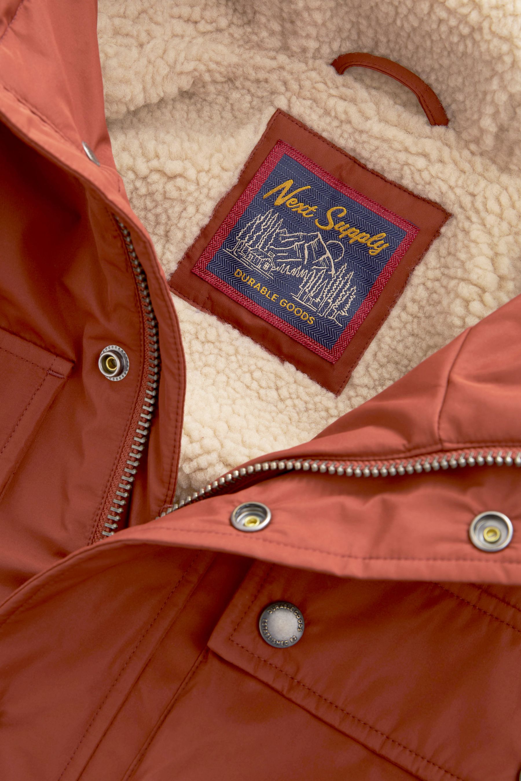 Buy Rust Brown Borg Lined Shower Resistant 4 Pocket Jacket from Next Luxembourg