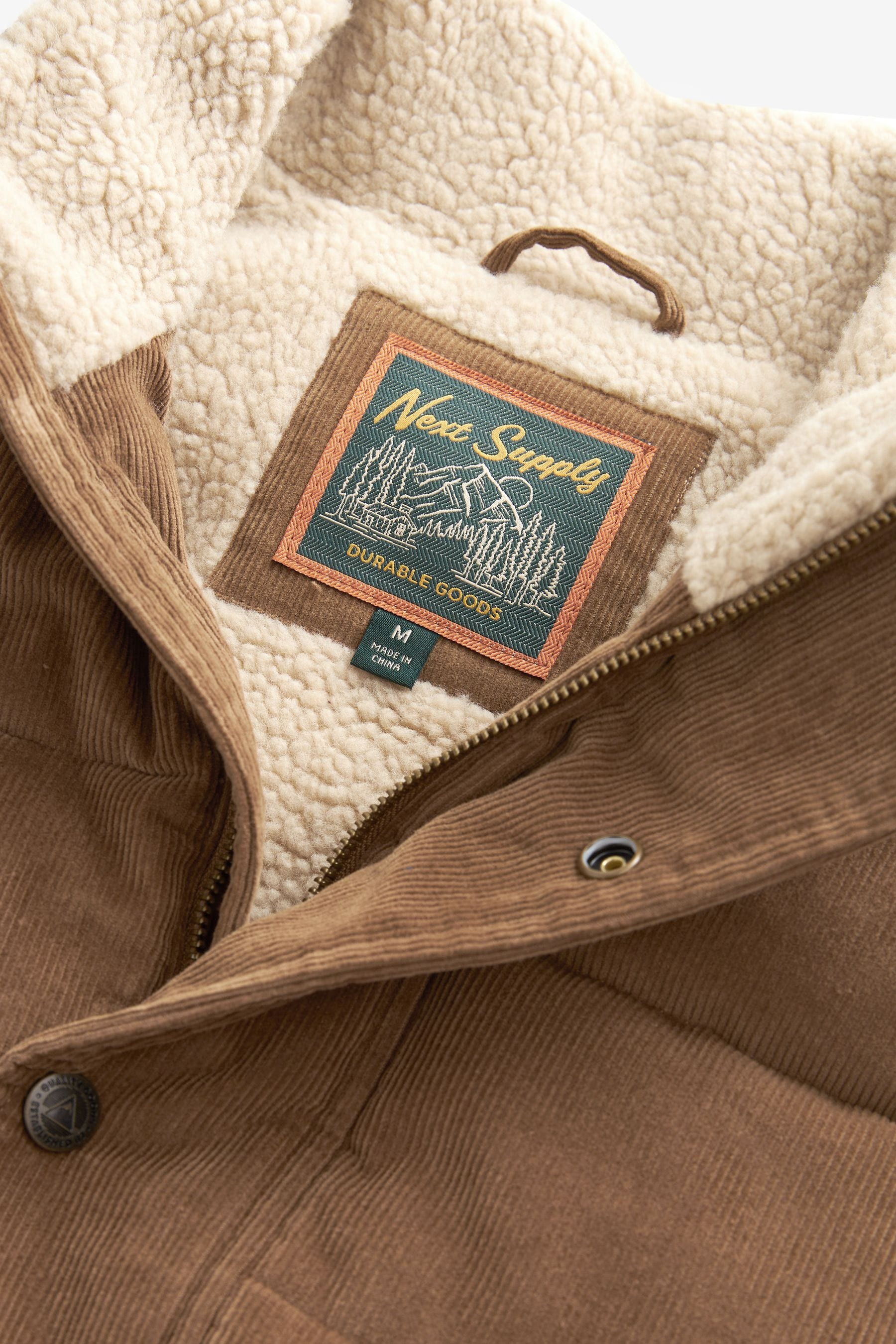Tan borg collar cord jacket on sale