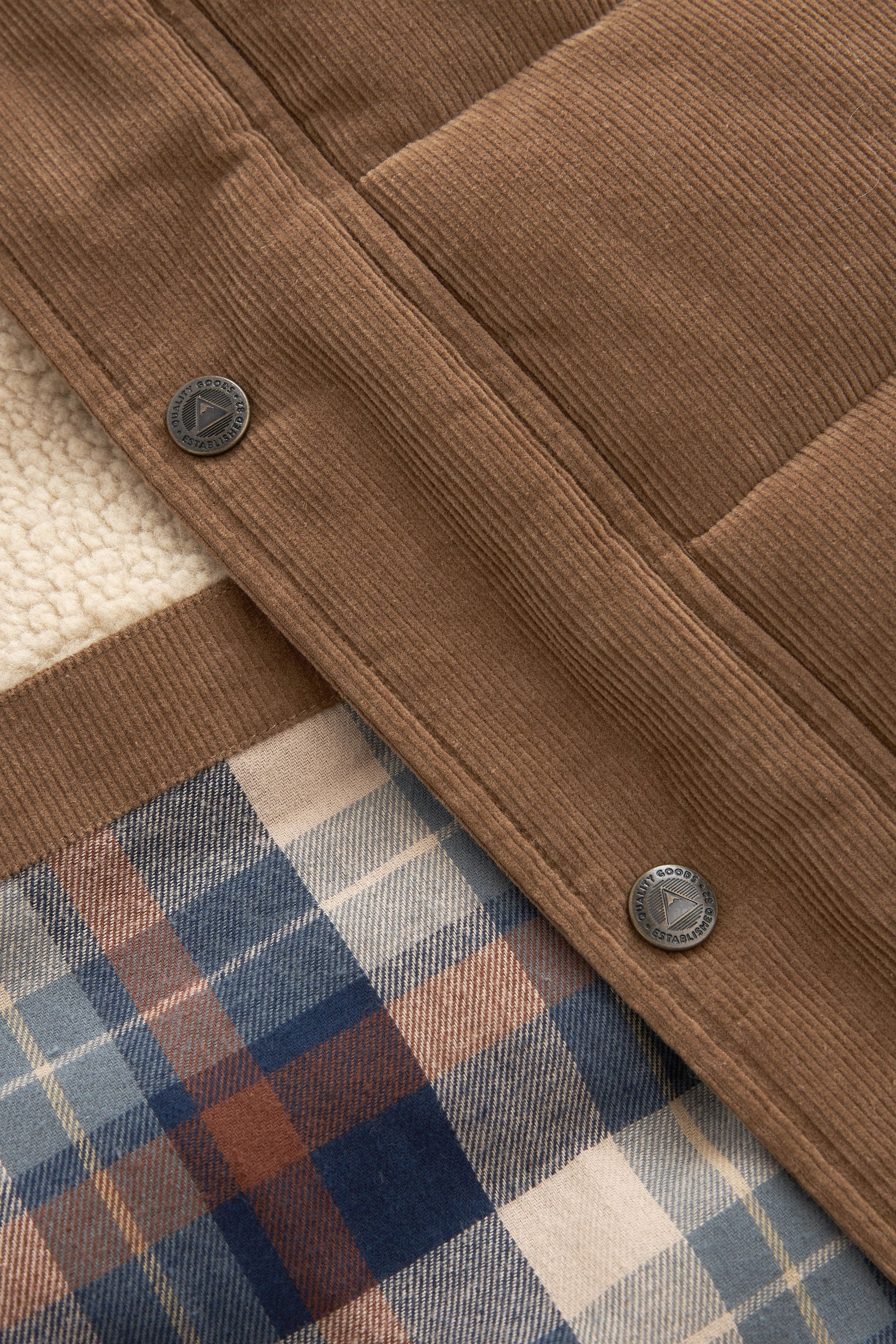 Tan borg lined cord jacket discount
