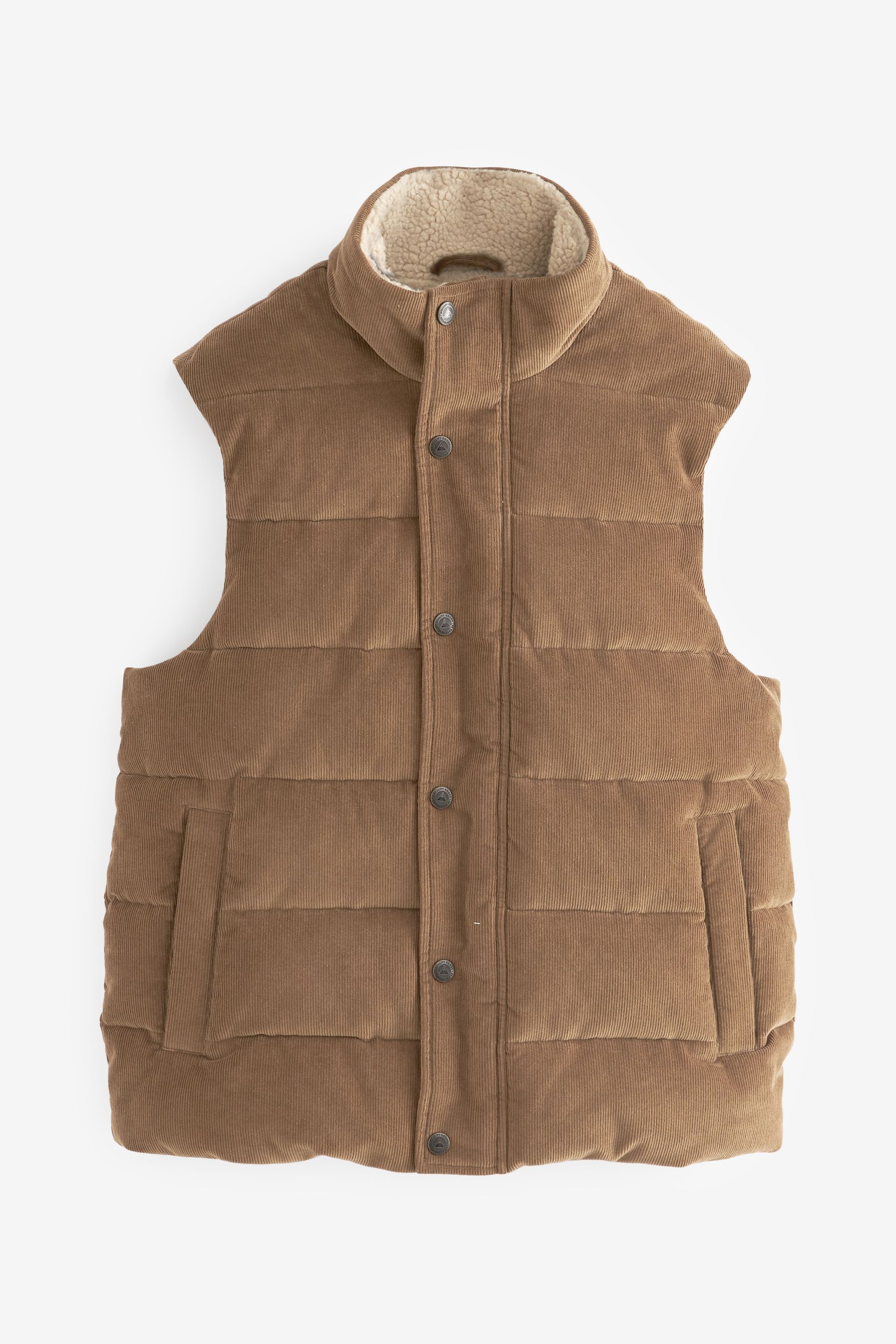 Buy Tan Brown Borg Collared Corduroy Panel Gilet from Next Germany