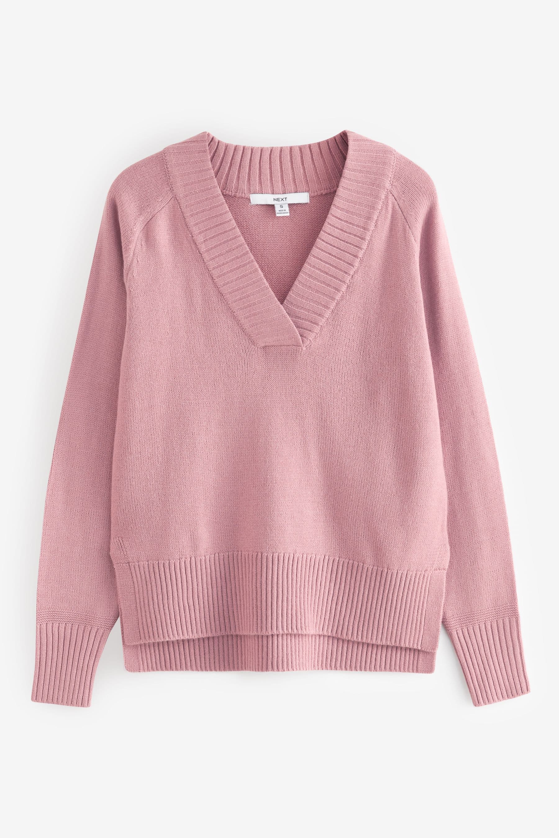 Buy Blush Pink Cosy V Neck Jumper from Next Luxembourg