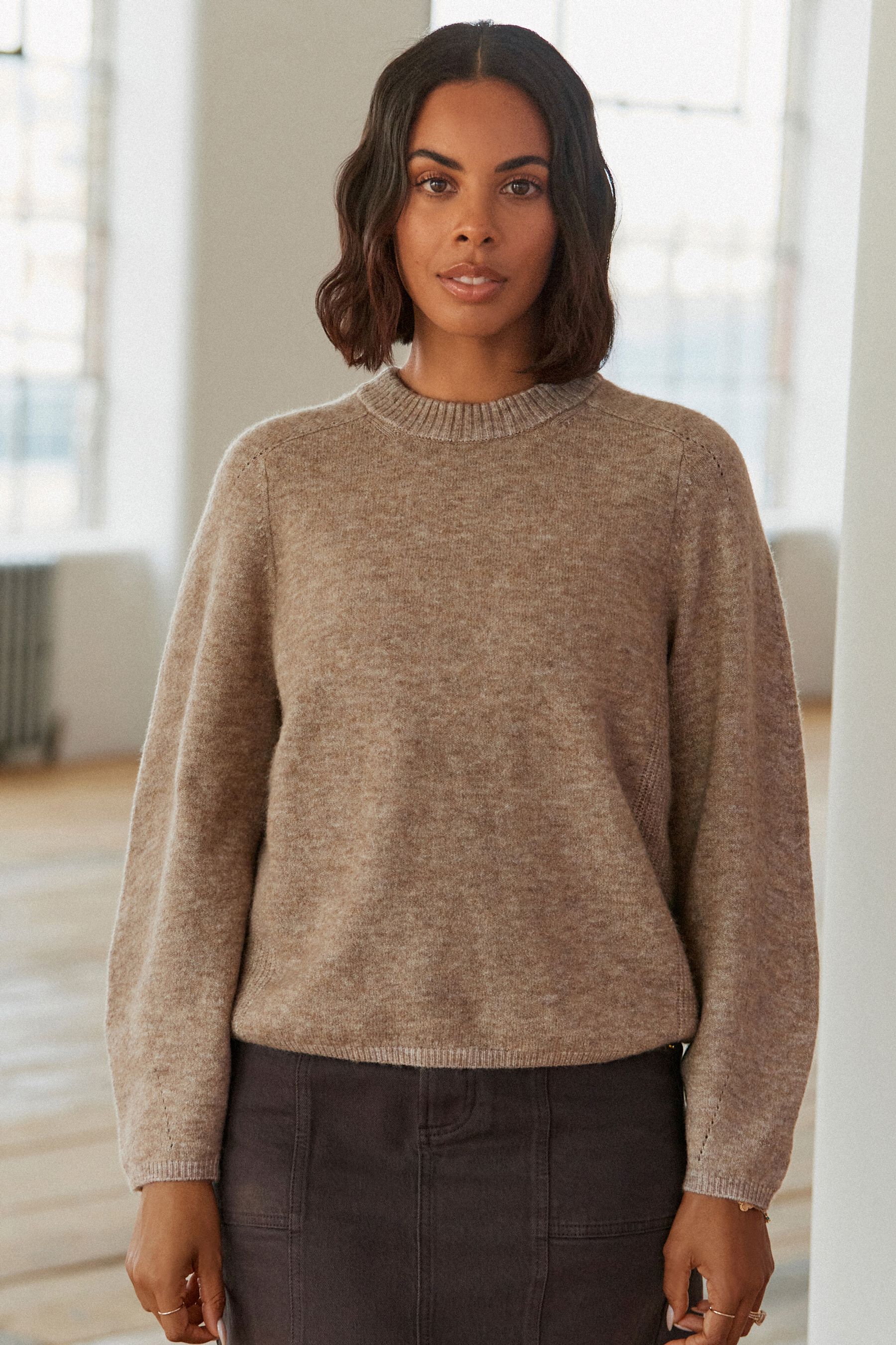 Buy Mole Brown Crew Neck Jumper from Next Luxembourg