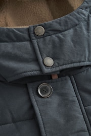 Navy Blue Square Quilted Parka Coat - Image 13 of 14